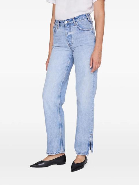 ANINE BING Roy side slit straight-leg jeans - Blue