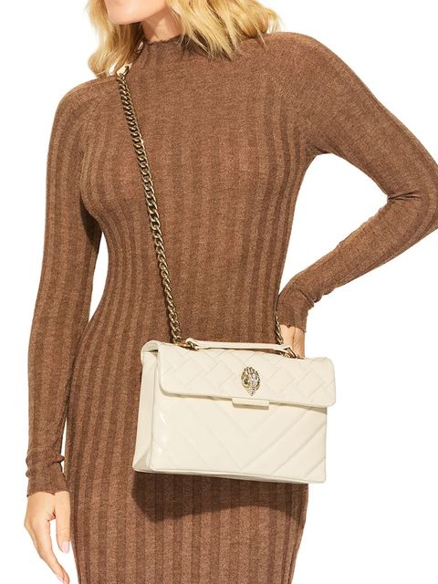 Kurt Geiger London torebka skórzana Kensington kolor beżowy 5021542309