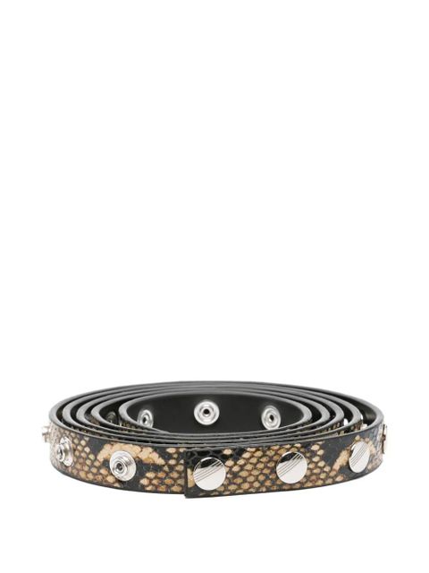 The Attico snakeskin-print studded belt - Black - zdjęcie produktu nr 1