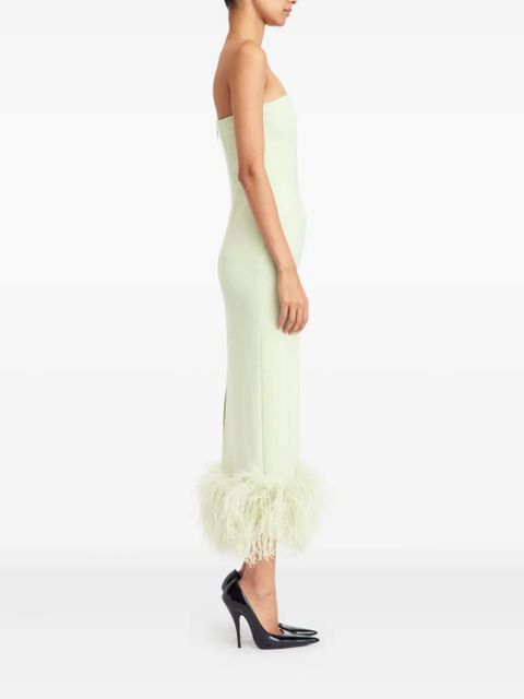 16Arlington Minelli feather-trim midi dress - Green - zdjęcie produktu nr 2
