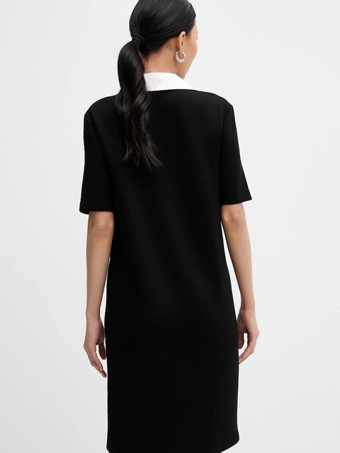 Karl Lagerfeld sukienka SIGNATURE kolor czarny mini prosta B1W13029