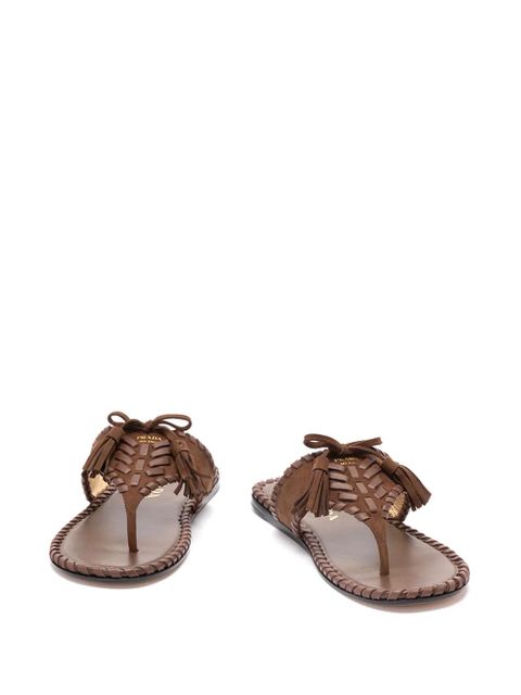 Prada tassel-detail woven sandals - Brown - zdjęcie produktu nr 2