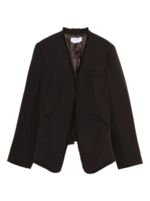 Alexander McQueen raw-edge tailored fringed-hem jacket - Brown - zdjęcie produktu nr 1