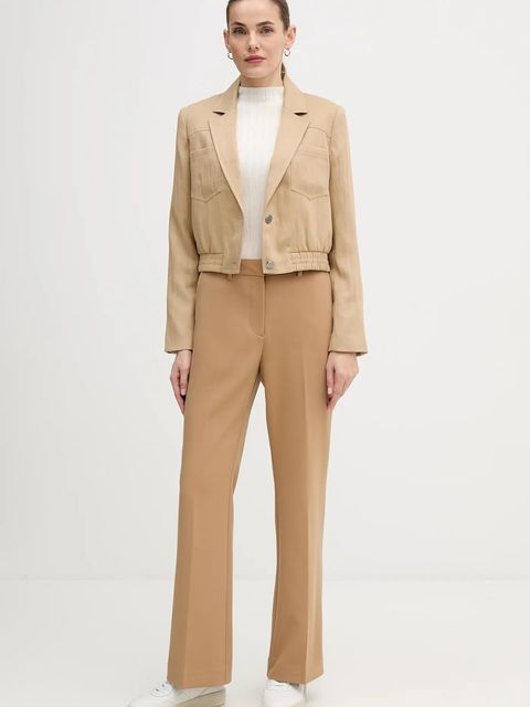 Dkny kurtka WOVEN JACKET kolor beżowy przejściowa P5GCTC12