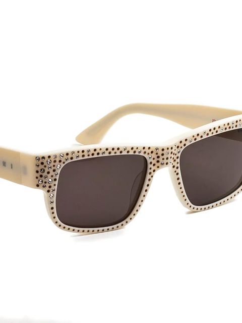 Marni Eyewear swarovski rectangle sunglasses - Neutrals