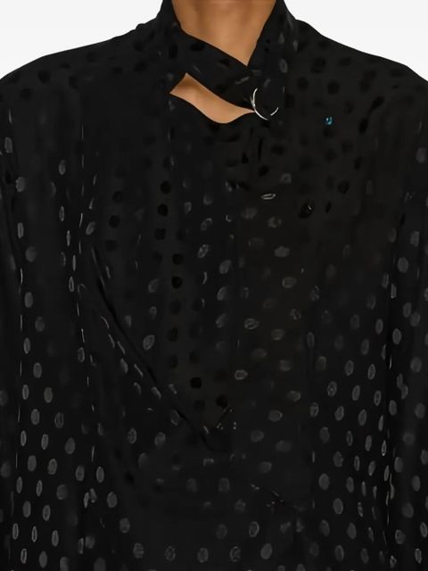 ISABEL MARANT Emany polka-dot draped top - Black