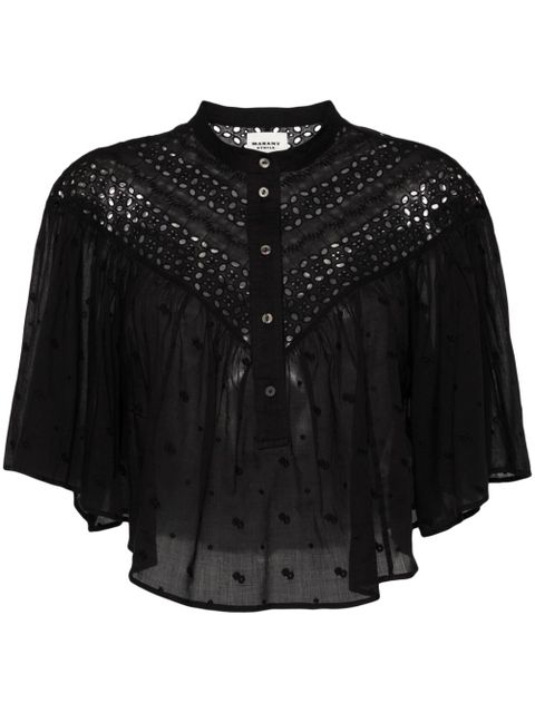 MARANT ÉTOILE Safi broderie-anglaise shirt - Black - zdjęcie produktu nr 1