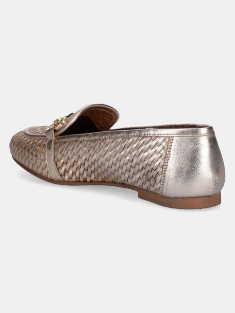 U.S. Polo Assn. mokasyny skórzane CHERY001W/5L3 damskie kolor złoty na płaskim obcasie CHERY