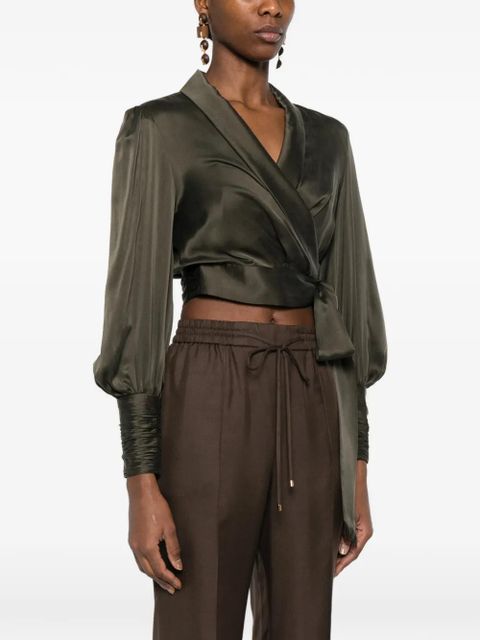 ZIMMERMANN wrap long-sleeved blouse - Green