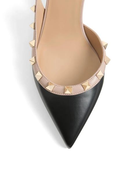 Valentino Garavani Rockstud calfskin slingback pump 50mm - Neutrals