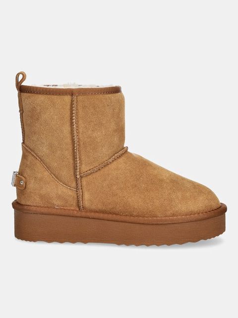 Steve Madden śniegowce zamszowe Tessah damskie kolor brązowy na platformie ocieplone 11003483