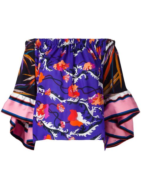 PUCCI off shoulder floral blouse - Multicolour - zdjęcie produktu nr 1