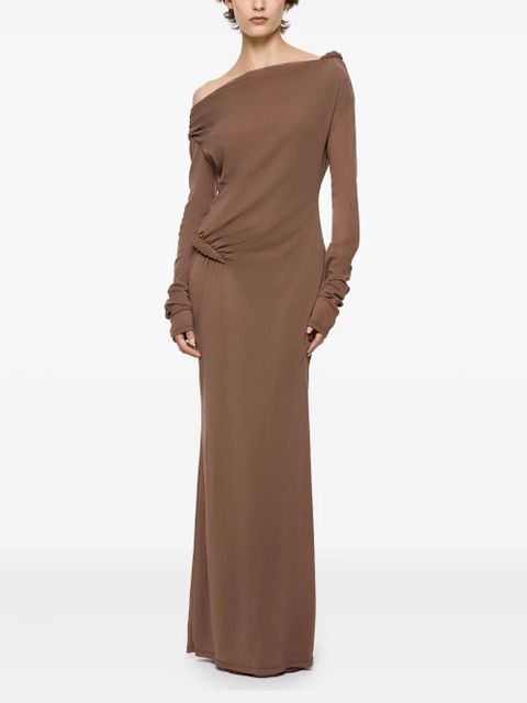 Paris Georgia Croissant long-sleeve twisted maxi dress - Brown - zdjęcie produktu nr 2