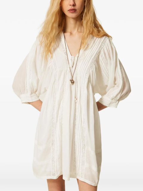 TWINSET laced v-neck dress - White