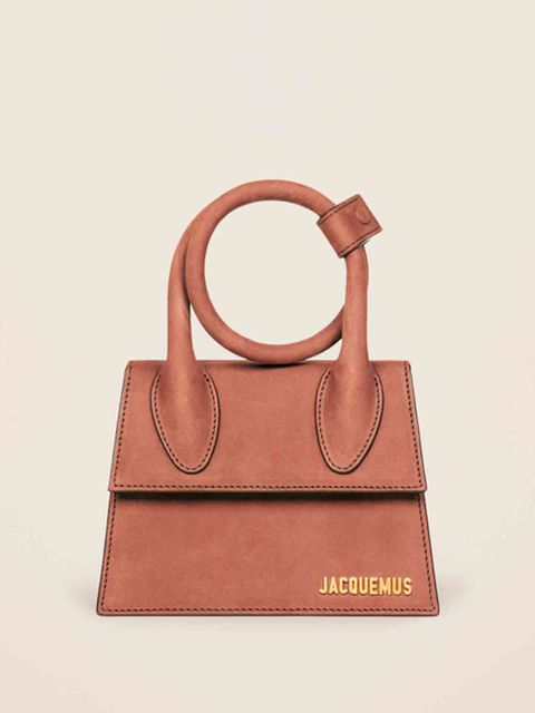 JACQUEMUS - Brązowa torebka Le Chiquito Noeud