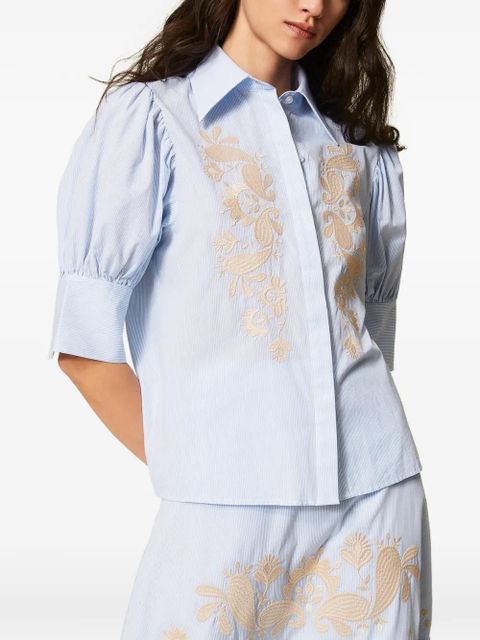TWINSET pinstripe embroidered shirt - Blue - zdjęcie produktu nr 2