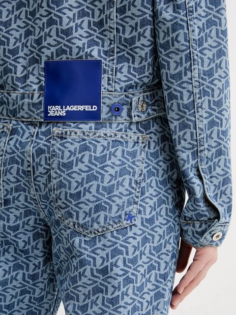 Karl Lagerfeld Jeans kurtka jeansowa kolor niebieski przejściowa A2W14035