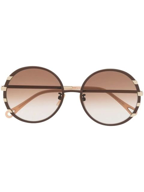 Chloé Eyewear oversized round frame sunglasses - Brown - zdjęcie produktu nr 1