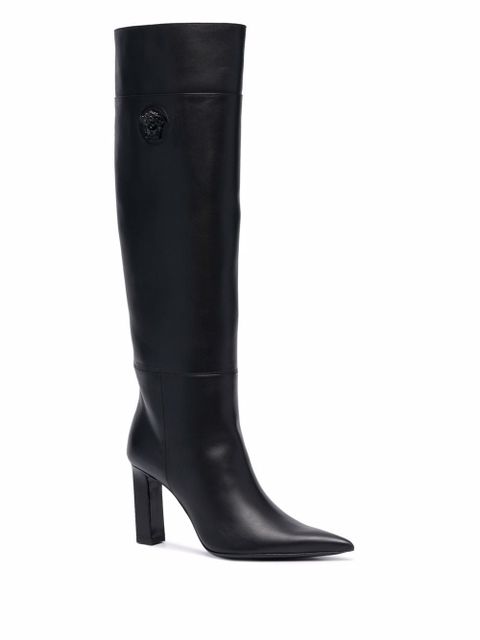 Versace Medusa Head plaque knee boots - Black - zdjęcie produktu nr 2