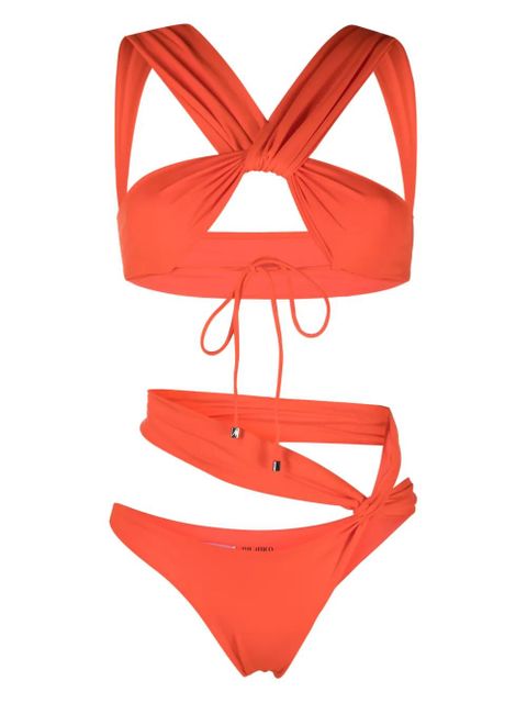 The Attico crossover draped bikini set - Orange - zdjęcie produktu nr 1