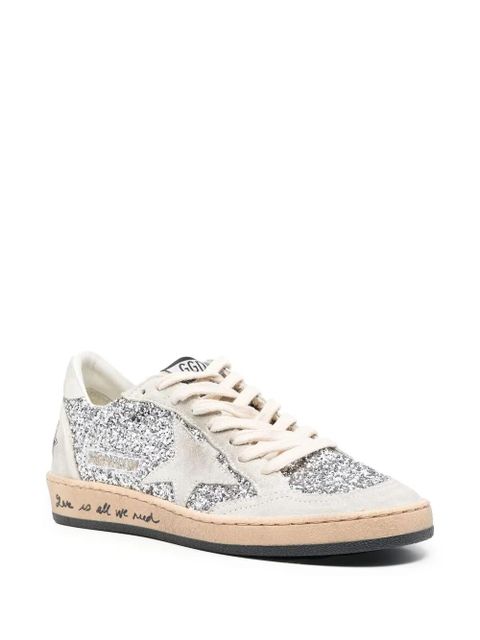 Golden Goose Ball-Star glitter low-top sneakers - Neutrals