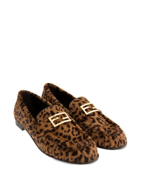 FENDI Baguette leopard buckle loafers - Brown - zdjęcie produktu nr 2