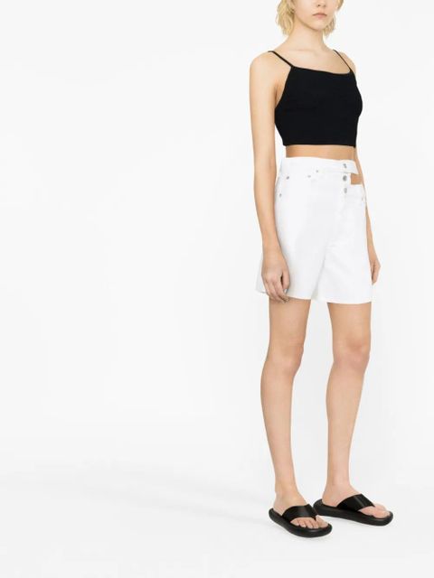 AGOLDE cut-out denim shorts - White