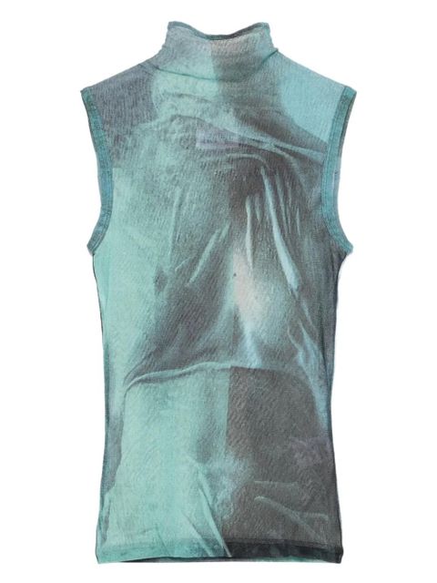 Jean Paul Gaultier graphic-print high-neck tank top - Blue - zdjęcie produktu nr 1