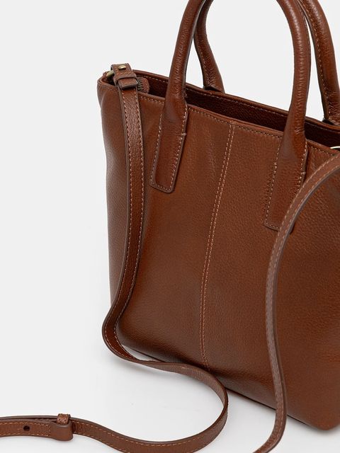 Barbour torebka skórzana kolor brązowy LBA0489 - zdjęcie produktu nr 2