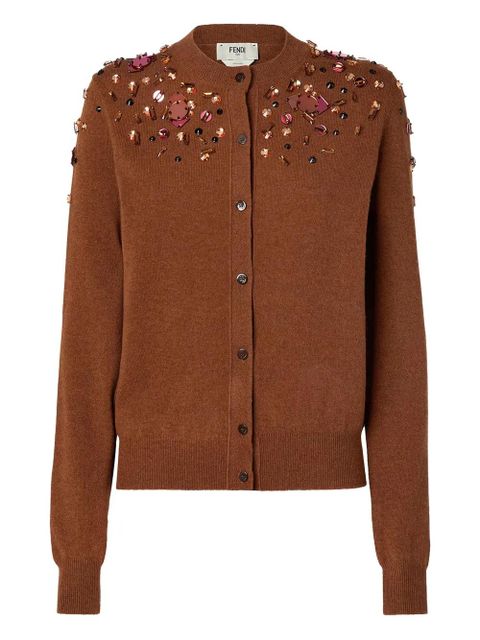 FENDI embellished cardigan - Brown - zdjęcie produktu nr 1