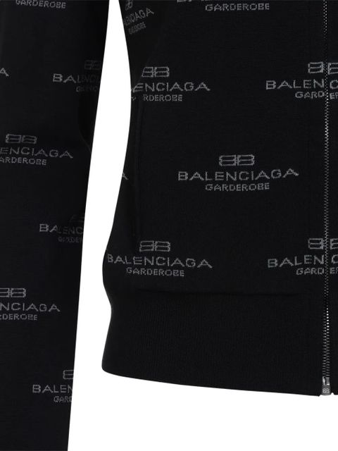 Balenciaga logo-jacquard cardigan - Black
