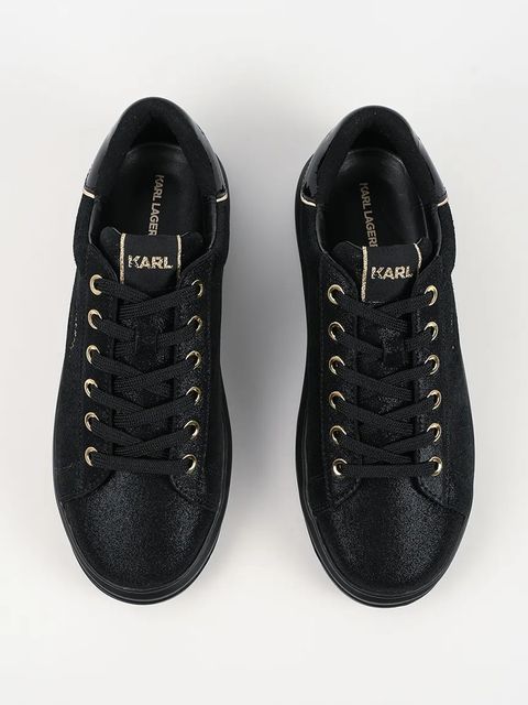 Karl Lagerfeld sneakersy zamszowe KAPRI LUG damskie kolor czarny KL67537