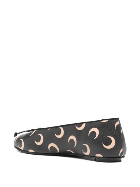 Marine Serre crescent-moon print ballet flats - IT99 INVERSE TAN