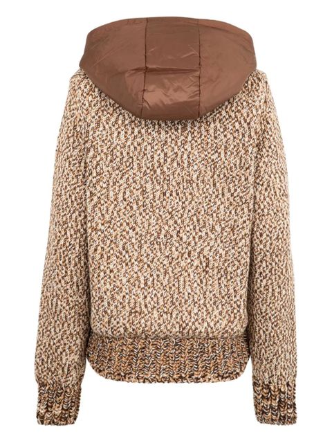 Moncler hooded zip cardigan - Brown