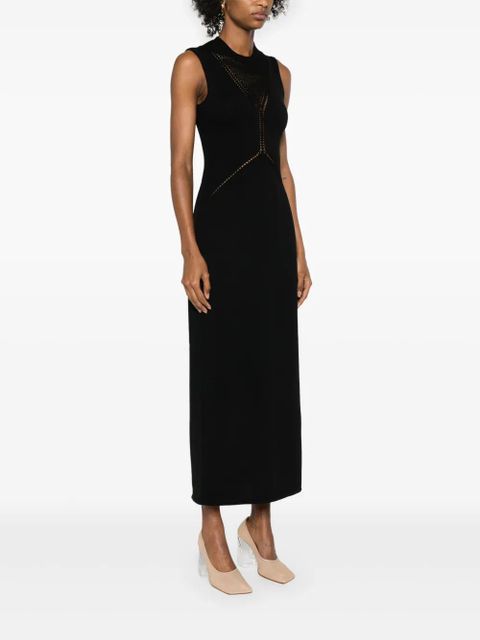 Jil Sander crew-neck knitted maxi dress - Black
