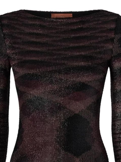 Missoni long-sleeve textured mini dress - Brown - zdjęcie produktu nr 2