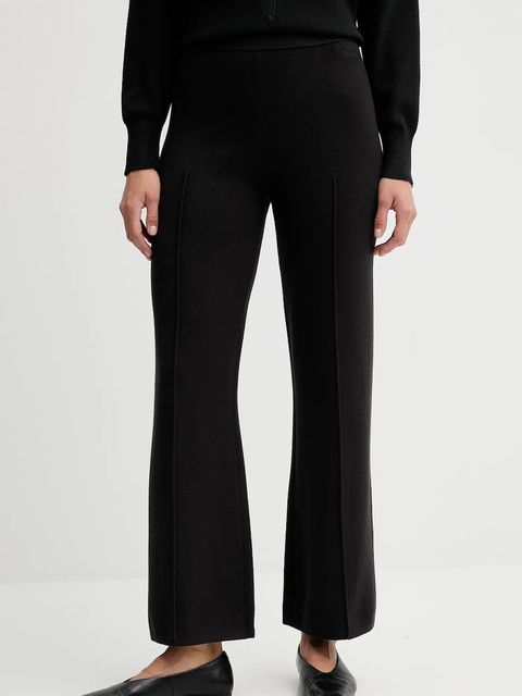 Calvin Klein spodnie damskie kolor czarny proste high waist LV044D368G - zdjęcie produktu nr 1