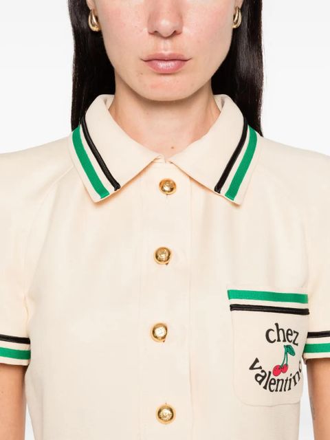 Valentino Garavani cherry-motif polo dress - Neutrals