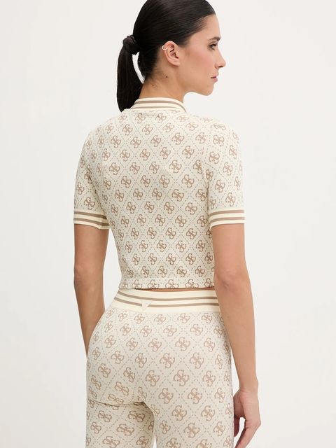 Guess t-shirt RHOMBUS damski kolor beżowy V5BP07 K2000 - zdjęcie produktu nr 2