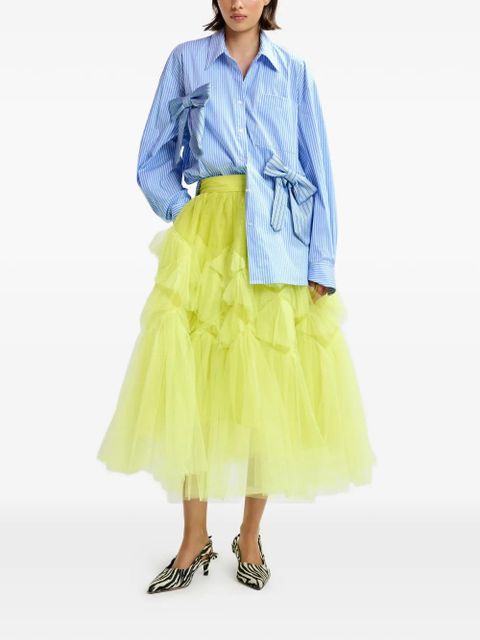 Essentiel Antwerp Jiwi striped-pattern bow shirt - Blue - zdjęcie produktu nr 2