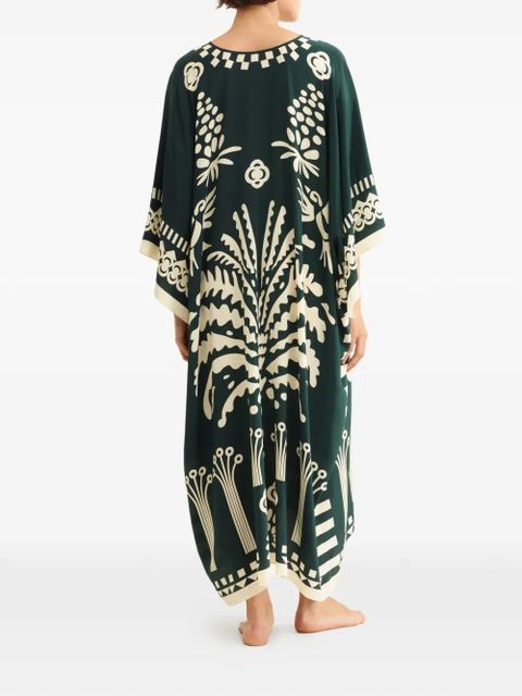 ERES Holi V-neck printed kaftan - Green
