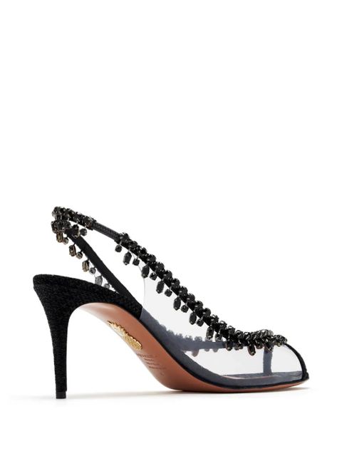 Aquazzura 75mm Temptation Crystal pumps - Black - zdjęcie produktu nr 2