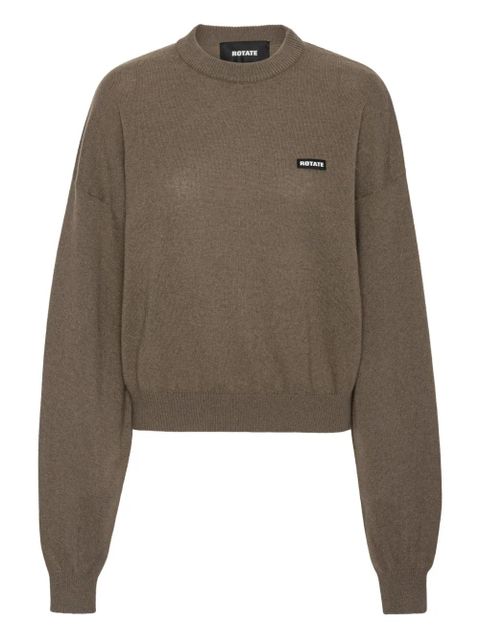 ROTATE BIRGER CHRISTENSEN crew-neck logo-patch sweater - Brown - zdjęcie produktu nr 1