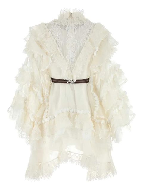 ZIMMERMANN Crush ruffled lace mini dress - White - zdjęcie produktu nr 2