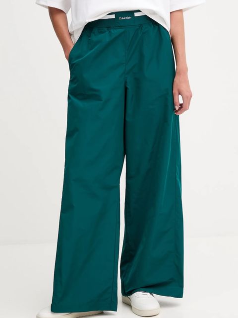 Calvin Klein Jeans spodnie damskie kolor zielony szerokie high waist LV044D609G - zdjęcie produktu nr 1