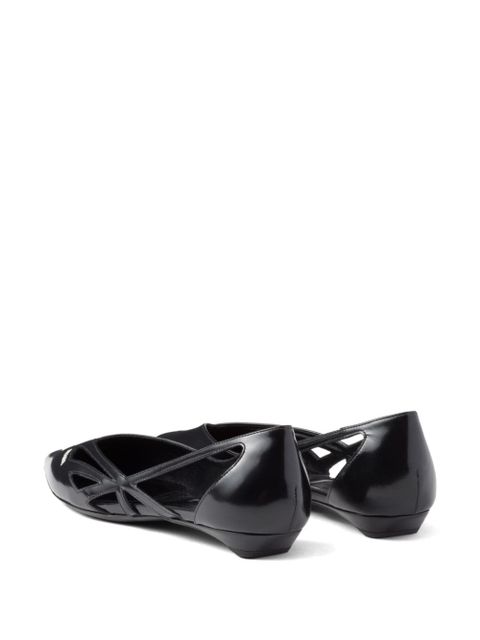 Prada leather cut-out ballerinas - Black - zdjęcie produktu nr 2