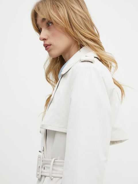 Guess trencz damski kolor beżowy przejściowy W5RL14 WGWD2