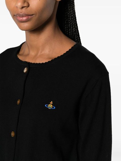 Vivienne Westwood Bea logo-embroidered cropped cardigan - Black