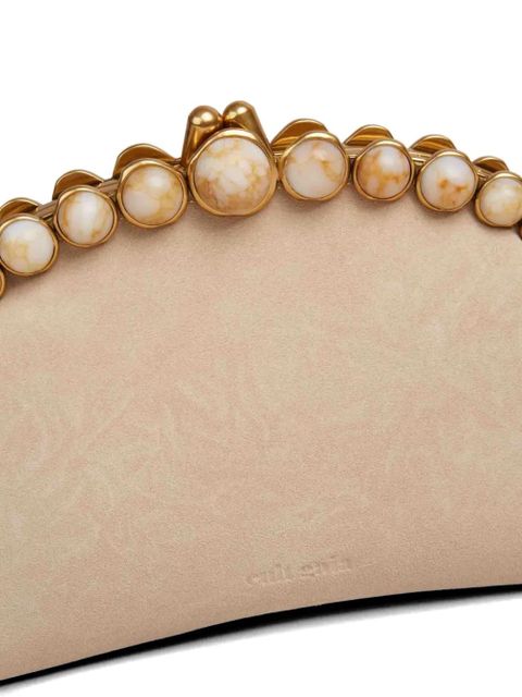 Cult Gaia Una suede clutch bag - Neutrals