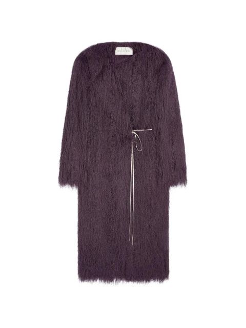 DRIES VAN NOTEN fringed coat - Purple - zdjęcie produktu nr 1